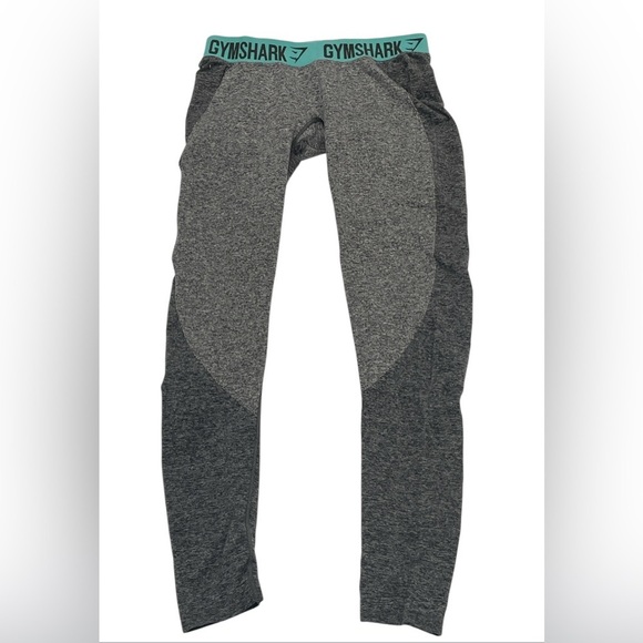 Gymshark Mid-rise Flex Leggings Gray and Turquoise Size Large - Picture 5 of 8